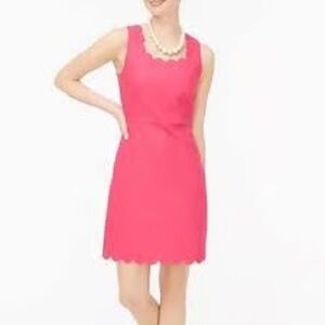 J. Crew‎ Coral Scalloped Sleeveless Dress
